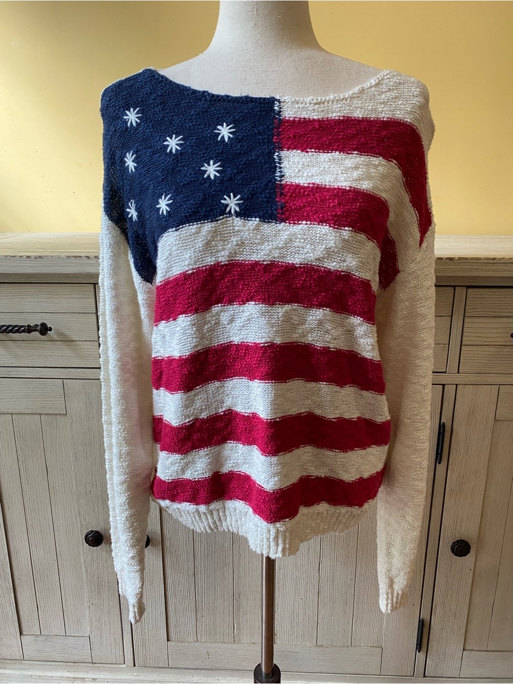 Lucky Brand Flag-Print Women’s Sweater - Red, White & Blue